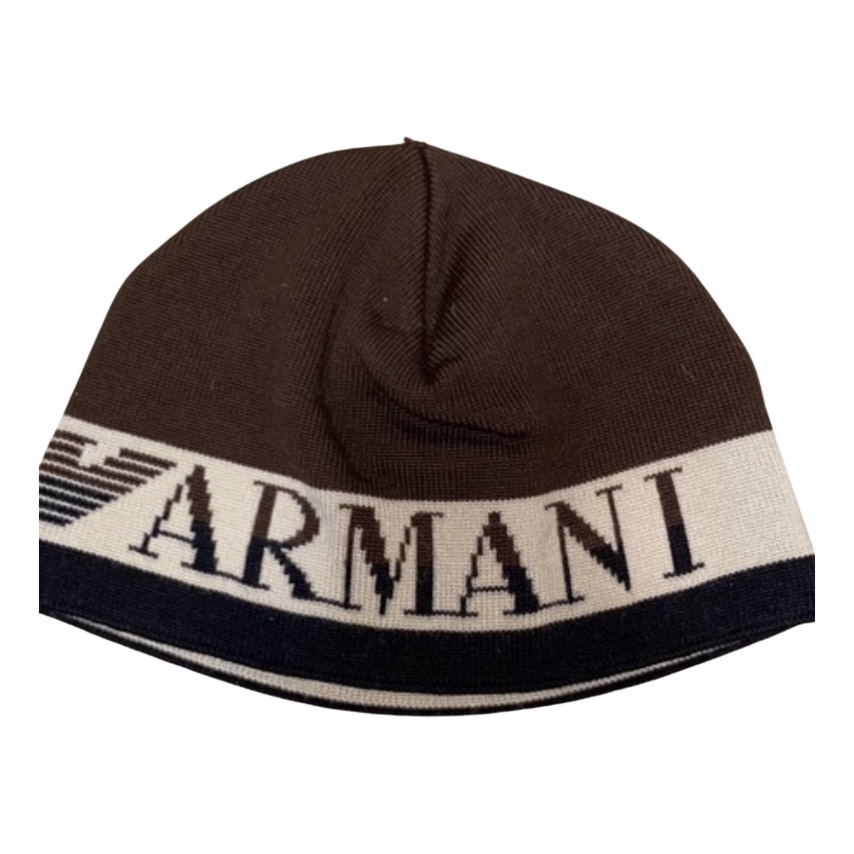 Wool beanie Emporio Armani Brown size 